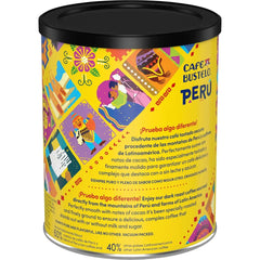 Café Bustelo Peru Latin American Blend Dark Roast Ground Coffee, 9 Ounce (Pack of 6)