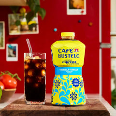 Café Bustelo Vanilla Flavored Iced Coffee, Limited Edition Game Day Design, 40-Oz. Bottles (Pack of 6)