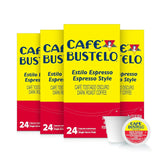 Café Bustelo Espresso Style Dark Roast, Single Serve Coffee Pods, 24 Count (Pack of 4)
