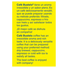 Café Bustelo, Espresso Style Dark Roast Ground Coffee, Vacuum-Packed 10 oz. Brick