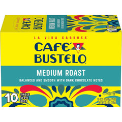 Café Bustelo Medium Roast, Single Serve Coffee Pods, 10 Count (Pack of 1)