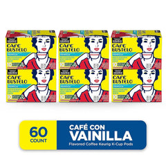 Café Bustelo Sweet & Creamy Café con Vainilla Flavored Coffee, 60 Keurig K-Cup Pods
