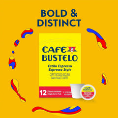Café Bustelo Espresso Style Dark Roast, Single Serve Coffee Pods, 12 Count (Pack of 1)