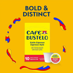Café Bustelo Espresso Style Dark Roast, Single Serve Coffee Pods, 10 Count (Pack of 6)