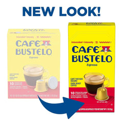 Café Bustelo Aluminum Espresso Capsules, Dark Roast Coffee, Nespresso Original Line Compatible, Intensity 11, 40 Count
