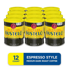 Café Bustelo Supreme by Bustelo Espresso Style Medium-Dark Roast Ground Coffee, 10 Ounce (Pack of 12)