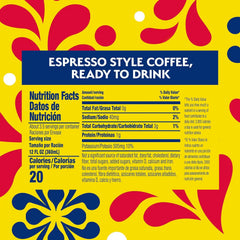 Café Bustelo Unsweetened Espresso Style Iced Coffee, Limited Edition Game Day Design, 40-Oz. Bottle