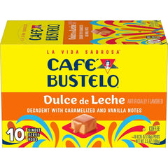 Café Bustelo Dulce de Leche Artificially Flavored, Single Serve Coffee Pods, 10 Count (Pack of 1)