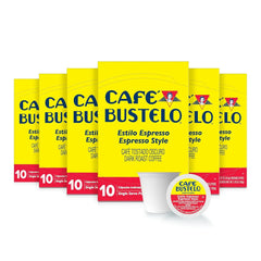 Café Bustelo Espresso Style Dark Roast, Single Serve Coffee Pods, 10 Count (Pack of 6)